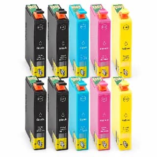 Pack de 10 cartuchos compatibles Epson 502XL: 4 negros, 2 cian, 2 magenta y 2 amarillos miniatura 1