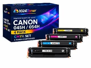 Pack de 4 tóneres compatibles Canon 045H 054H CMYK negro cyan magenta amarillo miniatura 1