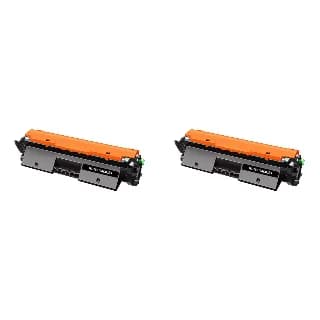 Pack de 2 tóneres compatibles HP CF217A 17A negro con chip miniatura 1