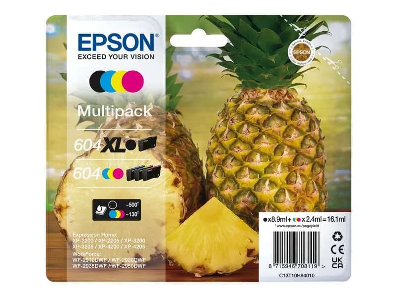 Pack 4 cartuchos originales Epson 604XL CMYK para XP-2200 WF-2930