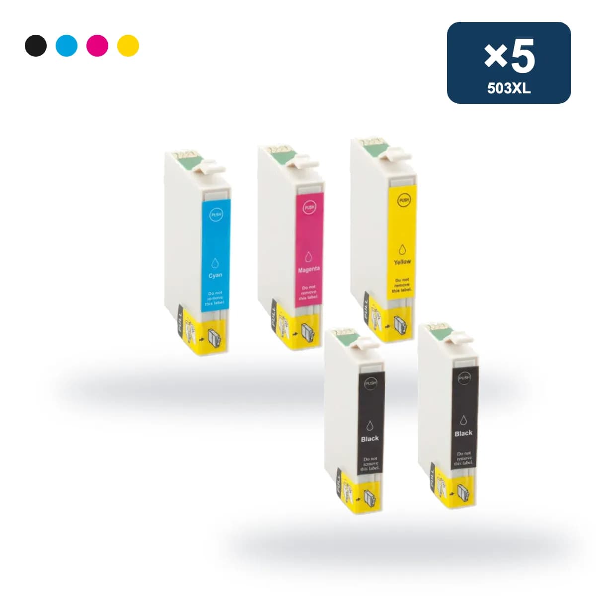 Pack de 5 cartuchos compatibles Epson 503XL con dos negros