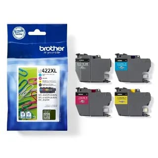 Pack 4 cartuchos originales Brother LC422XL negro cyan magenta amarillo miniatura 1