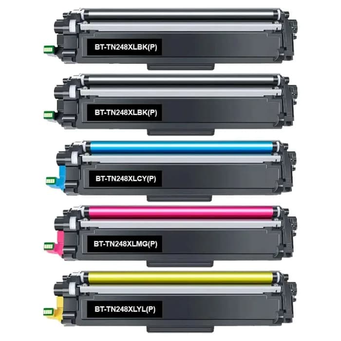 Pack 5 toneres compatibles Brother TN248XL con negro extra