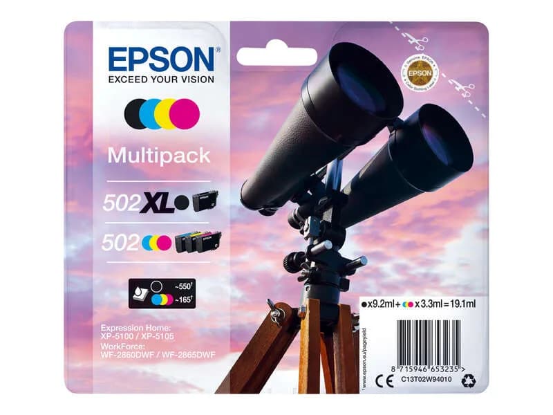 Pack 4 cartuchos Epson 502XL originales negro cian magenta amarillo XP-5100