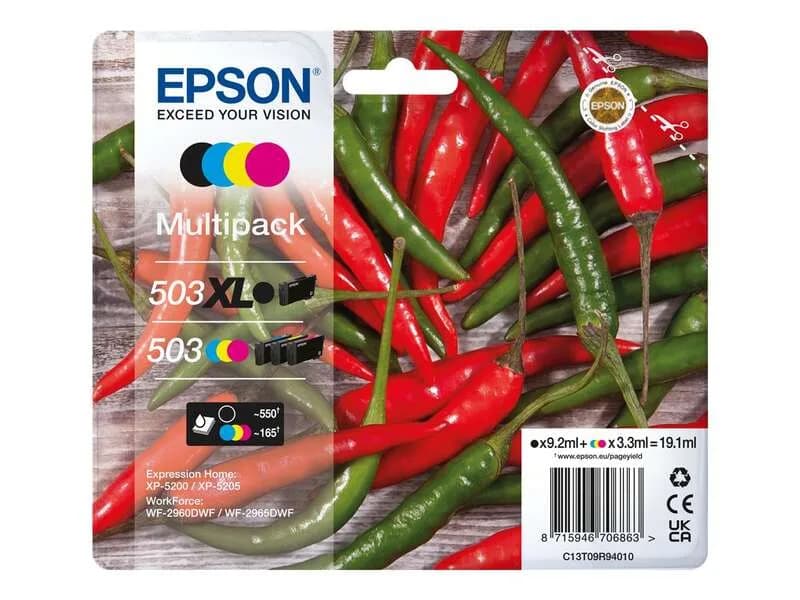 Pack 4 cartuchos Epson 503XL originales negro cian magenta amarillo XP-5200