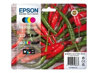 Pack 4 cartuchos Epson 503XL originales negro cian magenta amarillo XP-5200 miniatura 1