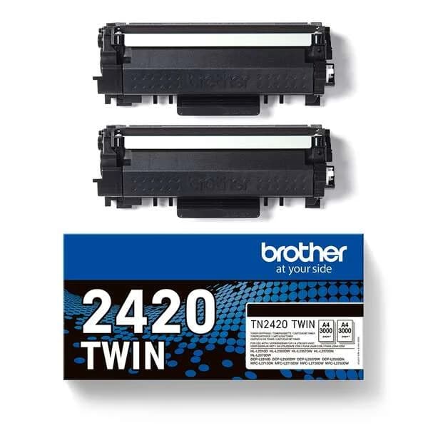 Pack 2 tóner original Brother TN2420 negro para L2350 L2710