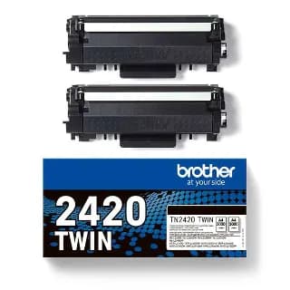 Pack 2 tóner original Brother TN2420 negro para L2350 L2710 miniatura 1