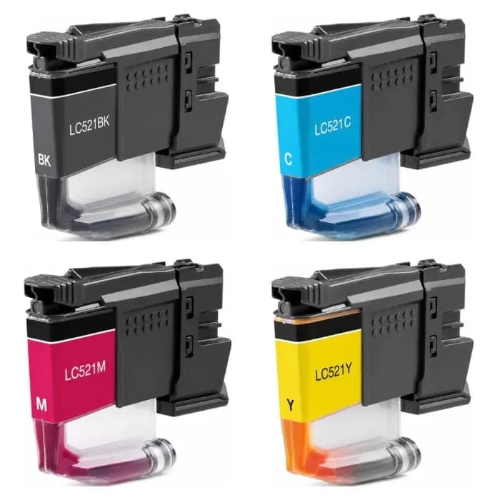Pack 4 Cartuchos de Tinta Compatibles Brother LC521 CMYK