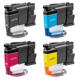 Pack 4 Cartuchos de Tinta Compatibles Brother LC521 CMYK miniatura 1