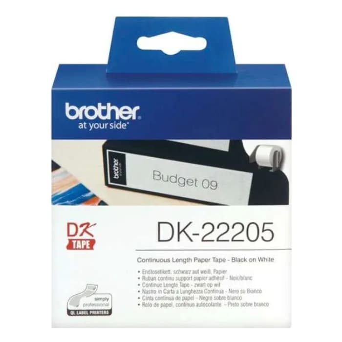 Etiquetas Originales Brother DK-22205 - Cinta Continua 62 mm x 30,48 m