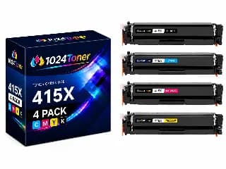 Pack 4 tóneres compatibles HP 415X CMYK con chip miniatura 1