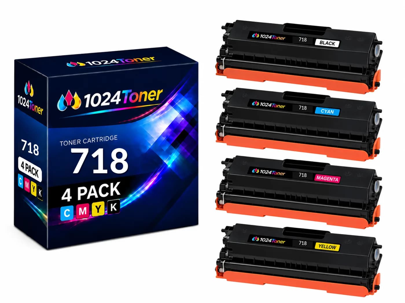 Pack 4x Tóner Compatible Canon 718M / 718Y / 718BK / 718C Color