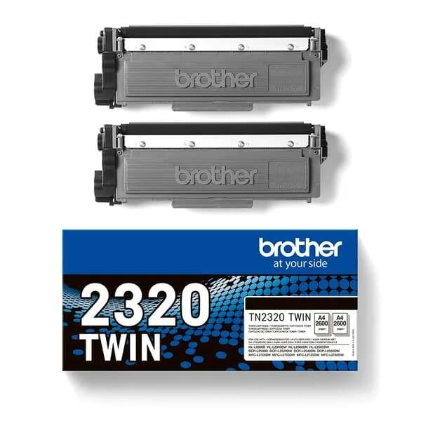 Pack original Brother TN2320TWIN dos tóneres negros alta capacidad