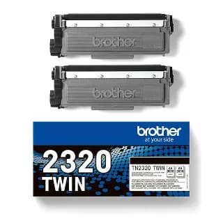 Pack original Brother TN2320TWIN dos tóneres negros alta capacidad miniatura 1