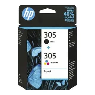 Pack 2 cartuchos originales HP 305 negro y tricolor 6ZD17AE miniatura 1