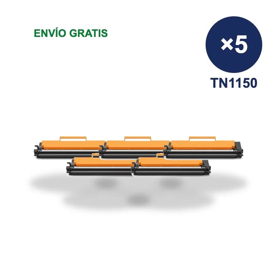 Pack de 5 tóneres compatibles Brother TN-1150