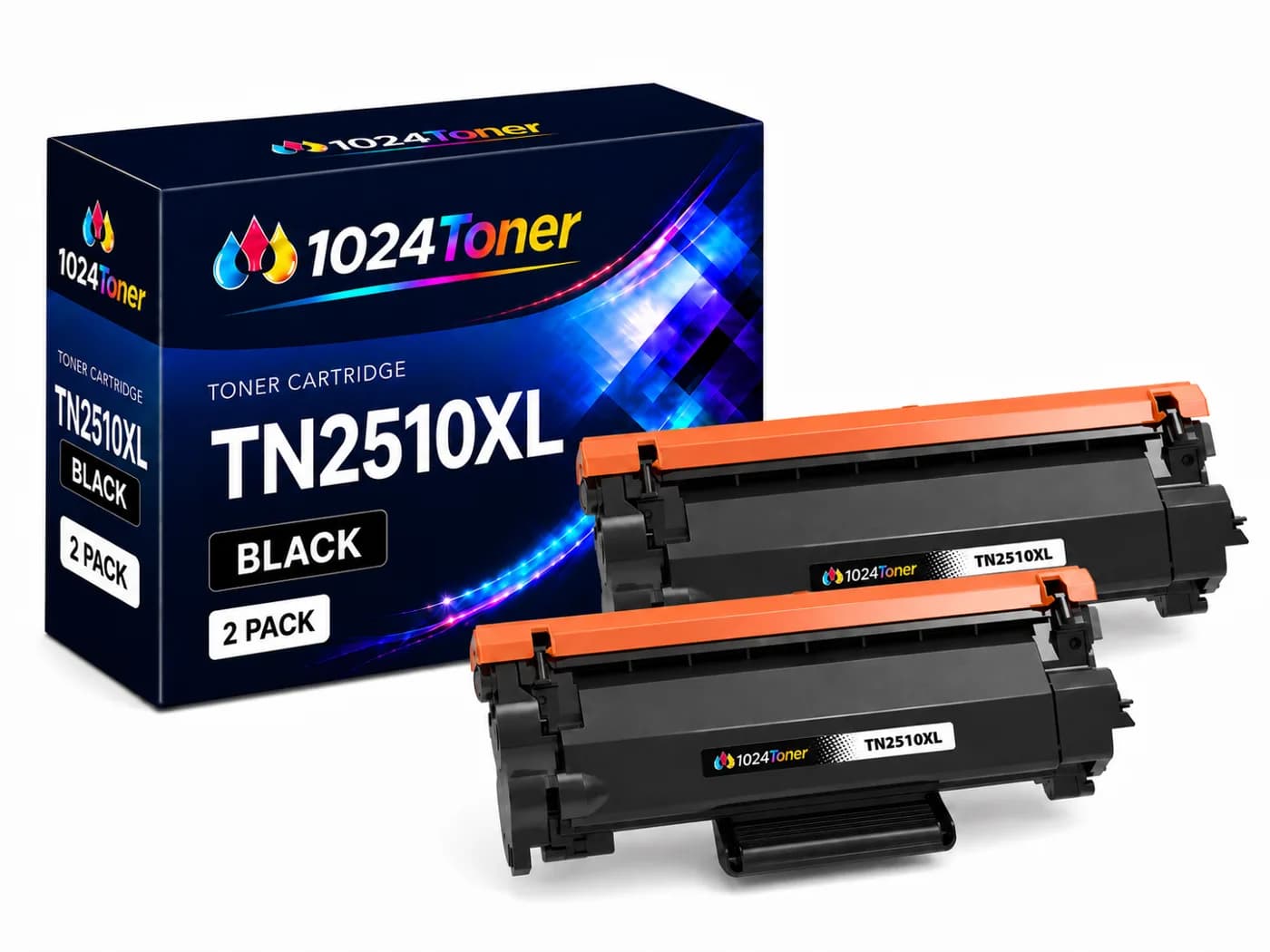 Pack de 2 tóneres compatibles Brother TN2510XL negro 6000 páginas