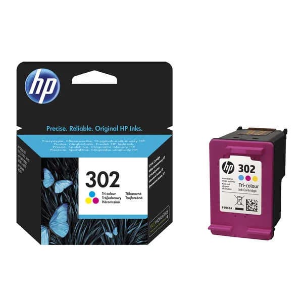 Cartucho de tinta original HP 302 tricolor F6U65AE cian magenta amarillo