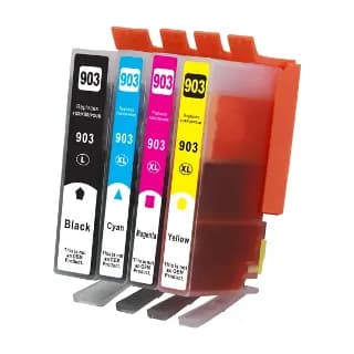Pack 4 cartuchos compatibles HP 903XL CMYK chip reforzado miniatura 1