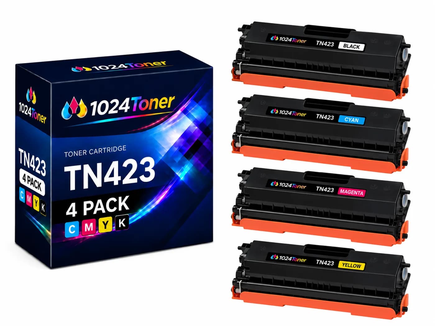 Pack 4x Tambor de Imagen Compatible Brother TN423BK / TN423C / TN423M / TN423Y / DR421CL / L8410CDW Alta Capacidad Color