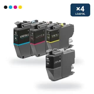 Pack de 4 cartuchos compatibles Brother LC421XL CMYK miniatura 1