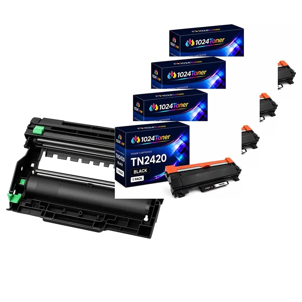Maxi kit 4 tóneres TN2420 y tambor DR2400 compatibles Brother