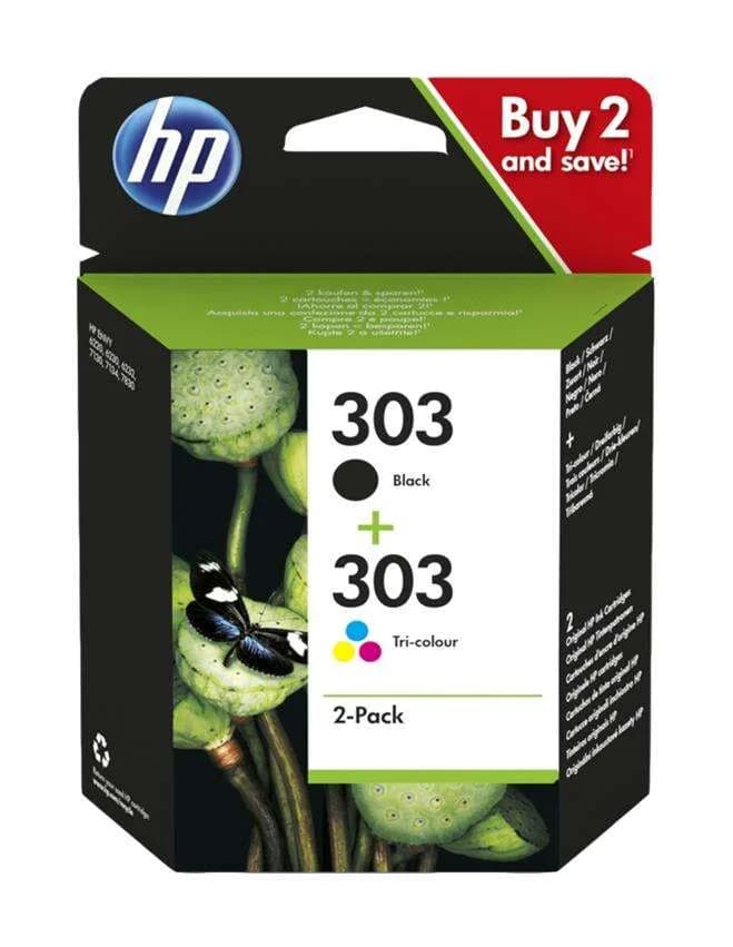 Pack 2x Cartucho de Tinta Original HP 303 / 3YM92AE Negro