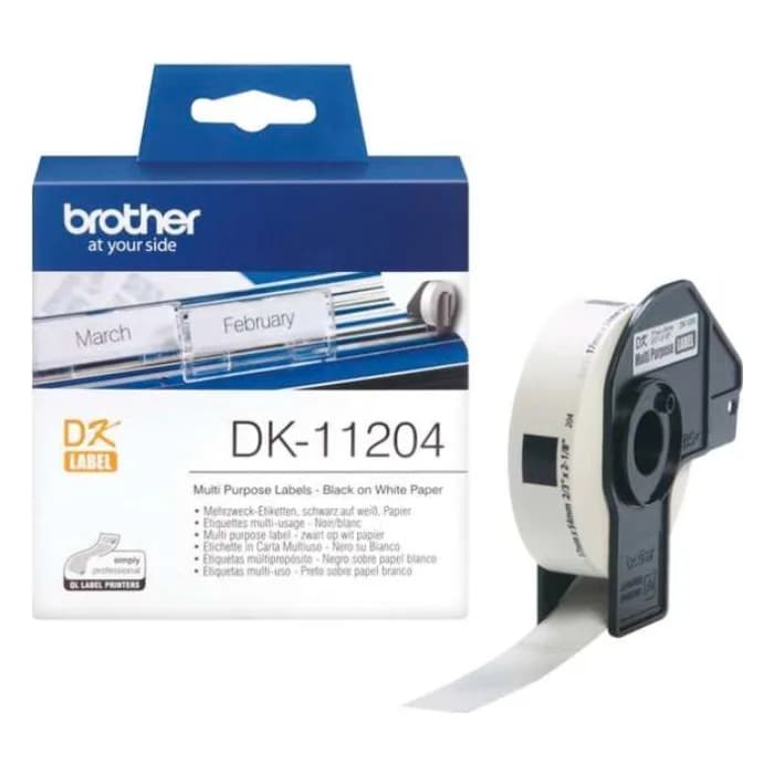 Etiquetas Originales Brother DK-11204 - Multipropósito 17x54 mm - 400 unidades