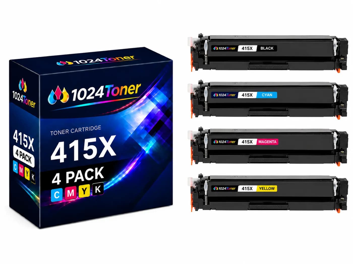 Pack 4 tóneres compatibles HP 415X CMYK con chip