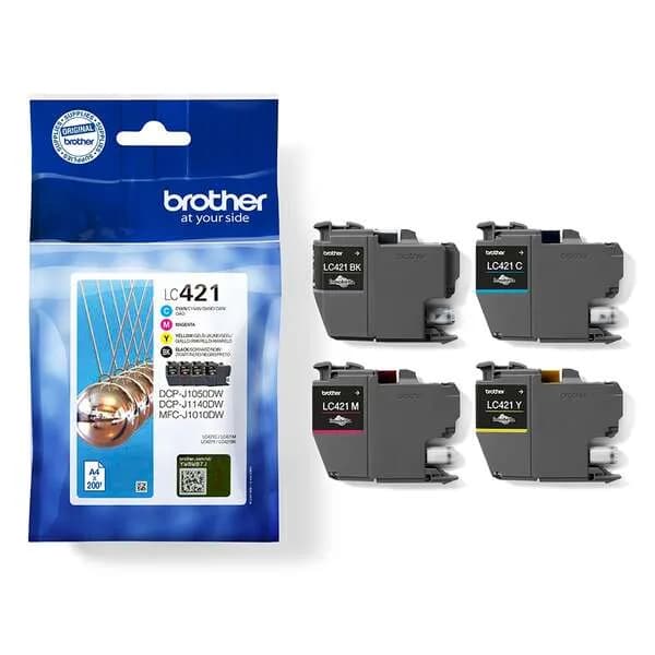Pack 4x Cartucho de Tinta Original Brother LC421 / LC421VAL Color